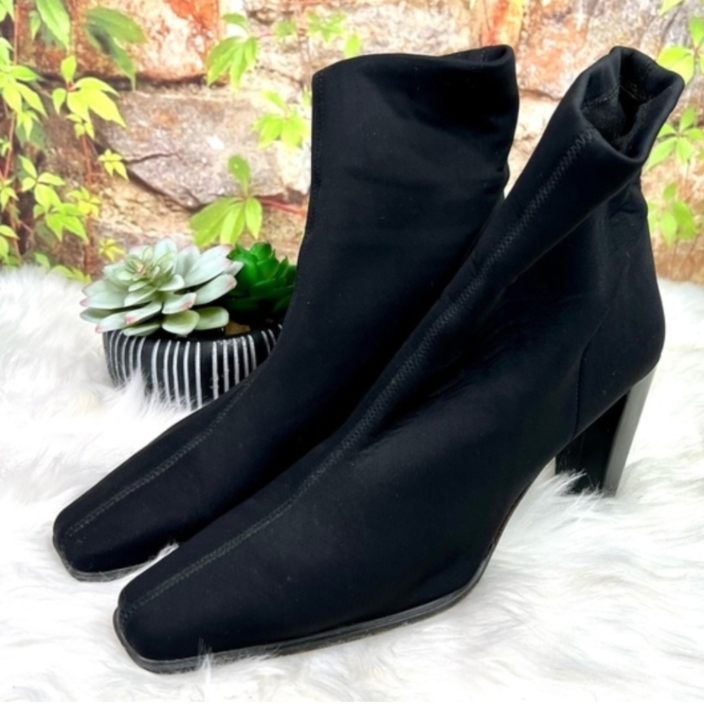 Sold - STUART WEITZMAN Black Stretch Ankle Boots, 11B